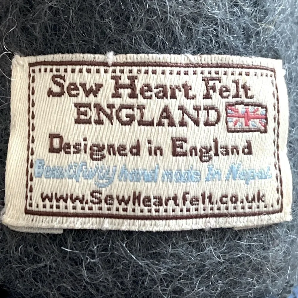 See Heart Felt Wool Felt Donkey Slippers Tails as pull-up Wool Felt Hand Crafted